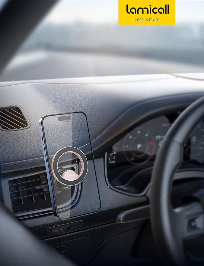 for MagSafe Car Mount - [20 Super Magnets] Magnetic Phone Holders for Your Car, Air Vent Phone Holder Car, HandsFree Cell Phone Holder Mount Accessories for Women Men fit iPhone 17 Pro Pink