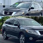 Tape On Side Window Visors Vent Sun Rain Guards Wind Deflectors Compatible with Nissan Pathfinder 2013-2021,S SV SL Platinum Car Accessories 4pcs Smoke Tinted