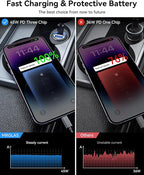 90W USB C Car Charger Fast Charge, PD45W & QC45W, Flush Fit, Extra 3.3ft Type C Cable, All Metal, Cigarette Lighter USB Charger for iPhone 16 15 Samsung S25 S24 S23 Ultra Pixel 8/8Pro/7-Blue