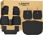 All Weather Floor Mat Set for 2009–2019 Ford Flex & 2010–2019 Lincoln MKT – 3 Rows Custom Fit Floor Mats + Cargo Liner & Seat Back Protectors – Premium TPE Interior Full Coverage Protection