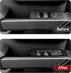 Car Carbon Fiber ABS Window Lift Switch Panel Sticker Cover Interior Trim Decal for 2019-2025 Chevy Silverado | for GMC Sierra 2019-2021 1500 2500 3500 HD Accessories (Crew Cab)