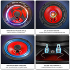 6.5" Car Coaxial Speakers, 800W Max Power, 200W RMS,4 Ohm, 6.5 Speakers with Glass Fiber Cone for Delivering Hi-Fi Sound, Ideal Audio Upgrade for New & Used Cars (Pair)