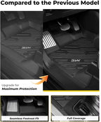 3W Floor Mats (with Metal Pedals) for Ford F-150 2015-2026 & F150 Lightning 2022-2025 SuperCrew (w/o Fold Flat Storage), TPE All Weather Custom Fit, Front & Rear 3PCS | Heavy Duty, Easy Clean - Black