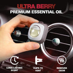Ultra Berry Scent Car Air Freshener Vent Clips 6 Ct | Long Lasting Up to 180 days, Natural Essential Oil, Car Fragrance Accessories for Women and Men, Odor Eliminator, 4 mL Each