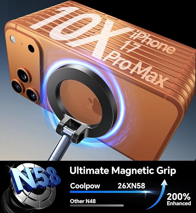 【Newest Vacuum Magnetic Phone Holder for Car Phone Holder Mount【Movable Vacuum Suction】Magsafe Car Mount Cell Phone Holders for Your Car Accessories for Women Men for iPhone 17 16-Carbon Fiber
