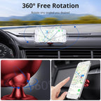 Magnetic Car Phone Holder for Dashboard, 360° Adjustable Strong Magnets Cell Phone Car Mount Compatible with iPhone, Samsung, Android - Red