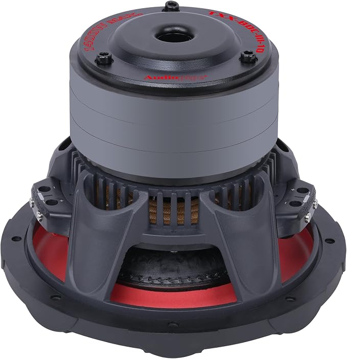 10" Triple Stack Composite Cone Subwoofer (TXX-BDC-III-10), Superior Performance, 1400W, 3 Magnets, BASV Voice Coil, Aluminum Basket, Multi-Connect, Non-Press Paper Cone, 2 x 4 Ohms