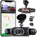 360° Dash Cam Front/Rear/Inside/Side 4-Channel Dash Camera FHD 2K+1080P×3 Car Dash Cam with WiFi, APP Control, 128GB SD Card Included, 8 IR Night Vision, G-Sensor, 24/7 Parking Mode