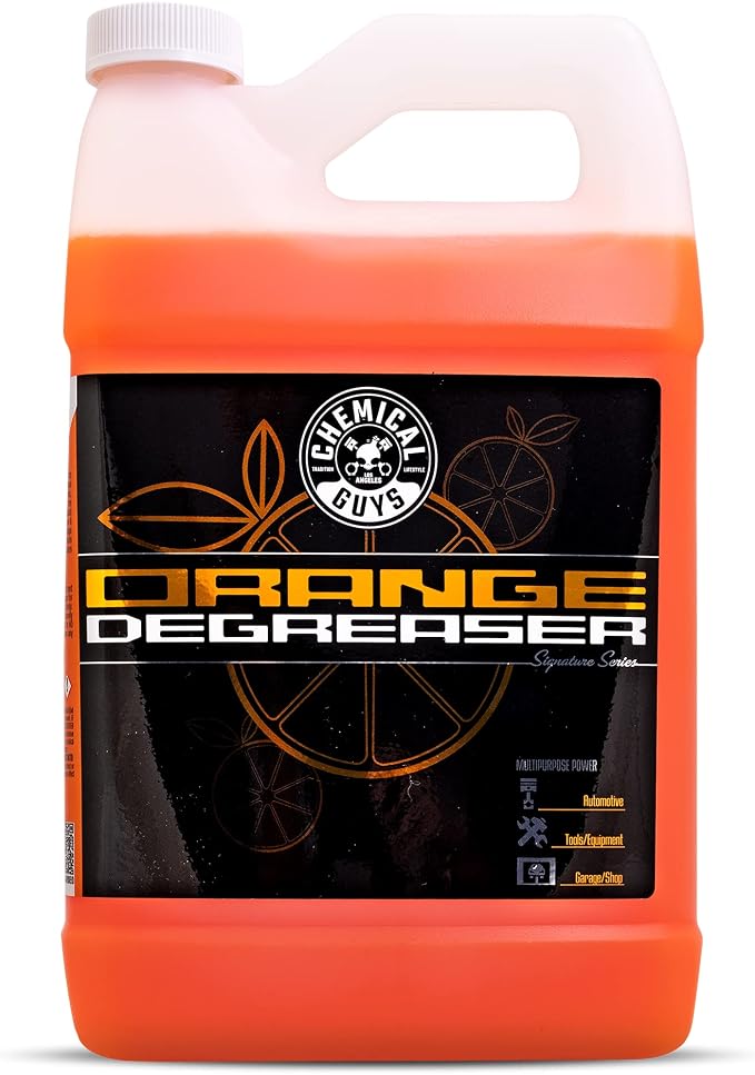 Signature Series Orange Degreaser Spray - Heavy Duty All Purpose Cleaner for Engines, Tires, Undercarriages, Tools and More, Professional Strength, Breaks Down Grease, Oil & Grime,128 oz
