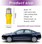 10 PCS Car Interior LED Light Bulb, T10 5050 5SMD LED Car Bulb Kit, Super Bright Automotive Led Replacement Bulbs for Dashboard Dome Map Door Courtesy License Plate Lights (Yellow)