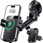 Auto-Clamping Wireless Car Charger — 15W Fast Charge Phone Mount