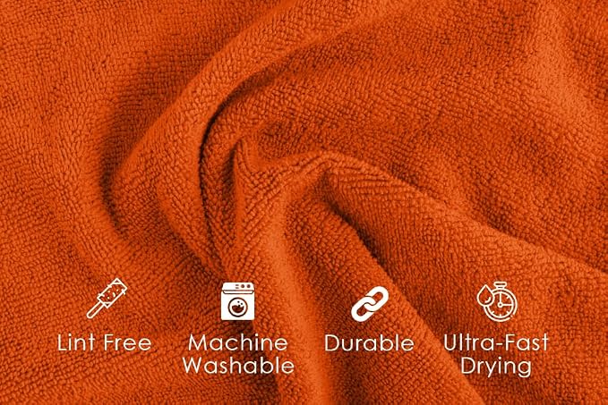 Microfiber Cleaning Cloths (Value Pack of 36) - Size 16 x 16 Inches, Highly Absorbent Cleaning Rags, Lint Free, Reusable and Washable, Microfiber Towels for Cars