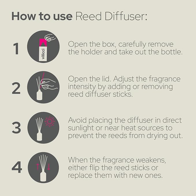 Reed Diffuser, Pure Reverie Scent, Strong Home Air Freshener, Long-Lasting Aroma Diffuser for Home and Office Decor, Vegan, Cruelty-Free Oil Ingredients, 3.4 oz (100ml)