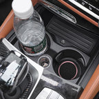 Mandark Car Cup Holder Coasters, 2.75 Inch Non-Slip Insert Water Bottle Holder Pads, Dustproof Automotive Interior Accessories Mat, Universal for Vehicles, Trucks, RVs and More (Black/Pink, 2PCS)
