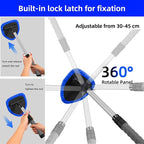 Windshield Cleaning Tool, Car Window Cleaner Windshield Cleaner with 4 Reusable and Washable Microfiber Pads and Extendable Handle Auto Inside Glass Wiper Kit