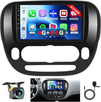【8 Core 4+64G 】 for Kia Soul (Manual A/C) 2014-2017 Radio Android Car Stereo 9 Inch IPS Touchscreen Car Radio Wireless Carplay Android Auto 59UI GPS WiFi 32EQ DSP Backup Camrea