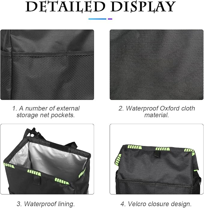Fekey&JF Hanging Car Trash Can with Storage Pockets, Waterproof Leakproof Oxford Auto Garbage Bag, Multi-Use Organizer for Outdoor Traveling, Foldable Trash Bin for Truck, SUV, Home, Office (Pink)