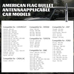 Famobay Chrome Stubby Bullet Antenna Car Truck Antenna Chevy Silverado & GMC Sierra Trucks Heavy Duty Pickup Trucks Accessories（5.5inch Chrome）
