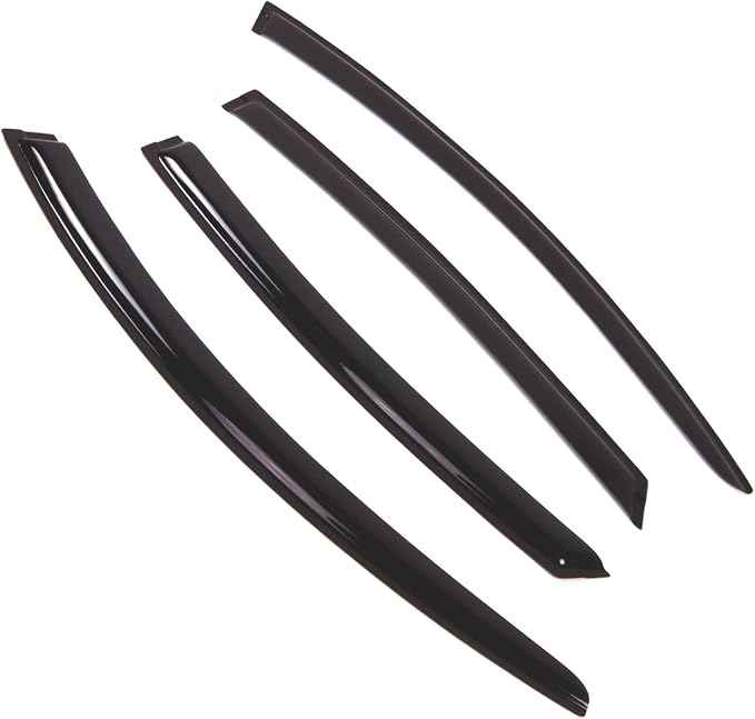 WD2-650 Dark Smoke 4 Pcs Set Window Visor (Outside Mount) Deflector Rain Guard Compatible with 2010-2012 Mazda Mazda6