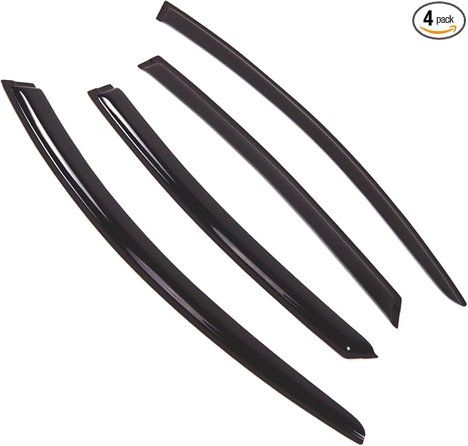 Outside Mount Window Vent Visors Rain Guards Compatible with Mazda Mazda6 2010-2012 | Side Window Wind Deflectors Rain Shields | Smoke Tinted, 4 Pcs Set, DGWV-650