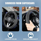 14 inch Gray Suede Steering Wheel Cover, Breathable Non-Slip Sweat-Proof Wear-Resistant No Pilling, Warm in Winter and Cool in Summer