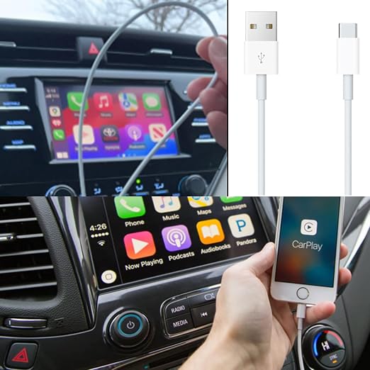 2 Pack USB A to USB C Cable for iPhone 16e 17 Air 16 15 Pro Max 16 15 Plus Car Carplay Data Cable, iPad USB C Cables,MacBook Air,Samsung S24 S23 S22,Google,LG Charger Charging Cord