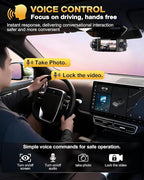 4 Channel 360° Dash Cam Front Rear and Left Right Inside, 4K+3 * 1080P Dash Camera for Cars with Free 128GB SD Card, 5.8GHz WiFi-30MB/s, 24H Parking Mode, G-Sensor, GPS, Night Vision, Voice Control