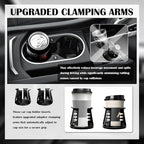 2PCS Car Cup Holder Inserts,2-in-1 Self-Adhesive & Suction Cup Car Cupholder Insert with Adaptive Clamping Arms,Universal Cups Holder Expander for Most Cars/Trucks/SUVs
