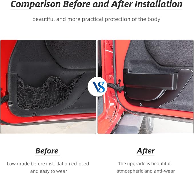 Front Door Storage Pockets,Anti-block Legs Door Side Insert Box Organizer Door Net Pocket Replacement for 2011-2018 Jeep Wrangler JK JKU, Interior Storage Expansion Accessories, Black, 2PCs