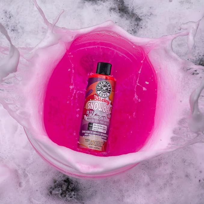 CWS21516 Sticky Snowball Ultra Snow Foam Car Wash Soap (Works with Foam Cannons or Bucket Washes) Safe for Cars, Trucks, Motorcycles, RVs & More 16 fl oz, Cherry Scent