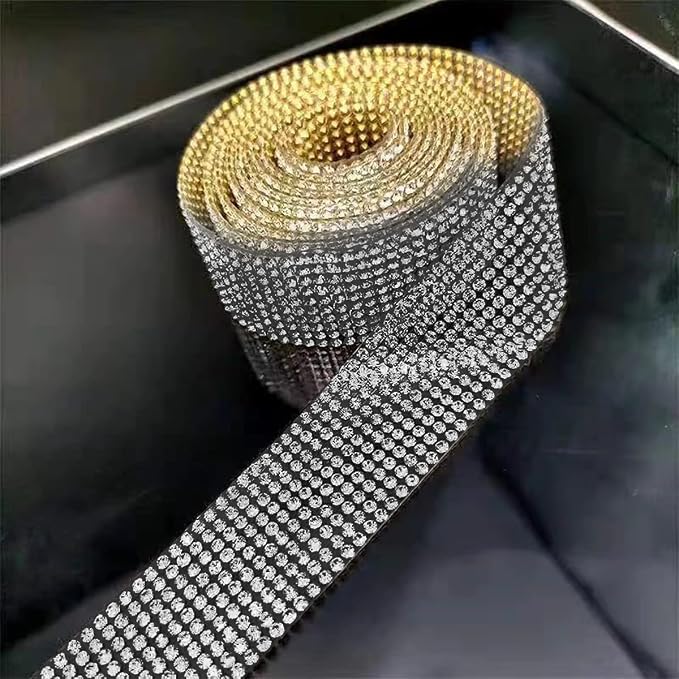 4PCS Bling Car Door Edge Guards Protector, Diamond Auto Side Door Anti-Collision Crash Strip Sticker, Crystals Vehicle Anti-Scratch Bumper Tape, Universal for SUV Truck Pickup (Black)
