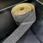 4PCS Bling Car Door Edge Guards Protector, Diamond Auto Side Door Anti-Collision Crash Strip Sticker, Crystals Vehicle Anti-Scratch Bumper Tape, Universal for SUV Truck Pickup (Black)