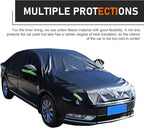 Car Half Cover, Oxford Summer Rainproof Sunshade Cover, All-season Thickened Car Roof Protector, Universal for Sedans (Black)