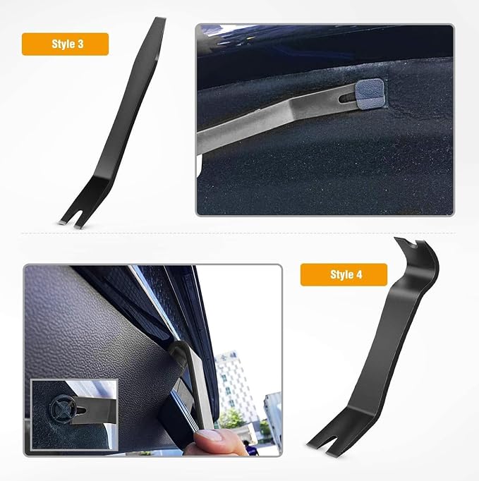 5 PCS Nylon Auto Trim Removal Tool Kit No-Scratch Removal Tool Kit for Car Clip Panel & Audio Dashboard Dismantle Black