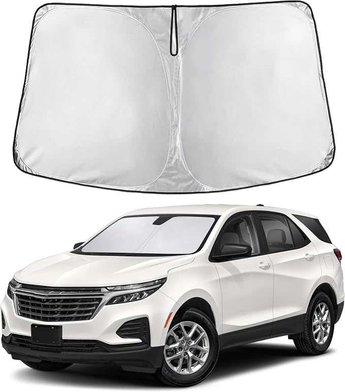 Windshield Sunshade Compatible for Chevrolet Equinox 2018-2022 2023 2024, Sun Visor for Front Windshield & Window Sun Shade Cover, UV Heat Blocker & Protector, Car Accessories