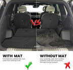 Backrest & Cargo Mats for Kia EV9 2024-2026, All Weather TPE Easy Clean Durable No-Curling Custom Fit for Kia EV9 2026 2025 2024 Trunk Liners & Seatback, Black