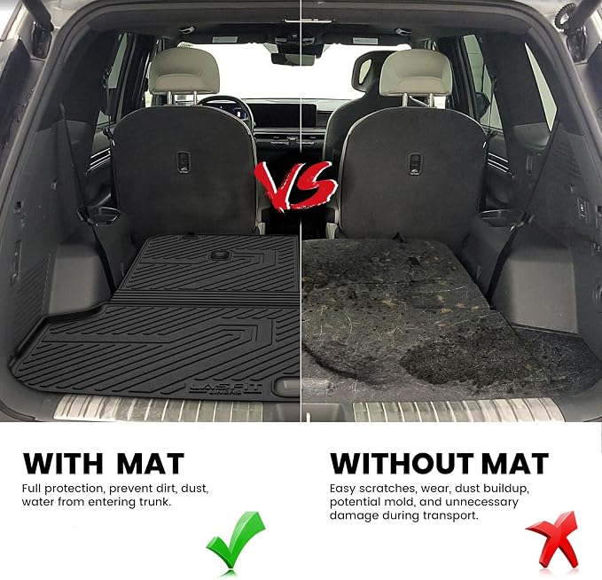 Backrest & Cargo Mats for Kia EV9 2024-2026, All Weather TPE Easy Clean Durable No-Curling Custom Fit for Kia EV9 2026 2025 2024 Trunk Liners & Seatback, Black