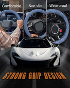 Car Steering Wheel Cover, Thin Anti-Skid Silicone Steering Wheel Cover for Men & Women, Universal Automotive Interior Accessories for Most Cars (Dark Blue)