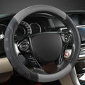 Microfiber Leather Steering Wheel Cover for Honda Accord,Civic,CR-V,HR-V,Pilot(Black+Gray-Standard Size)