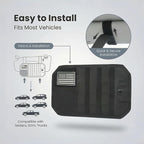 Visor Organizer, Car Sun Visor Organizer for Trucks & Auto, Tactical Molle Visor Panel with Large Capacity Storage, Keep Car Accessories Neat, Fits SUV Sedan Off-road Vehicles, Black,12.8x7x1.2 Inch