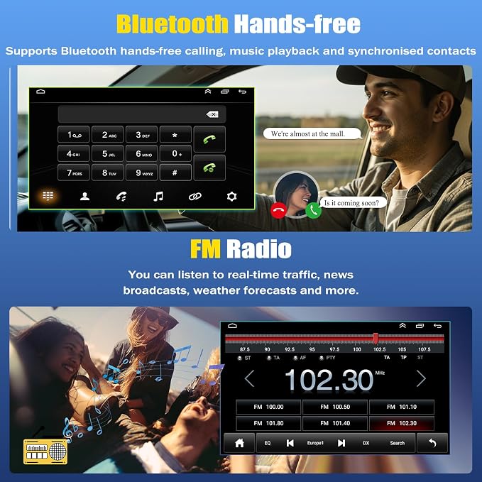 2+32G Car Stereo for Scion tC 2011-2016 with Wireless CarPlay Android Auto, 7 inch Android 13 Touchscreen Display Radio Player Audio Receiver Head Unit with GPS Navi FM Split Screen Bluetooth