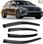 4pcs Smoke Tinted Tape-On Side Window Visor Rain Guards Designed for Kia Forte 2019 2020 2021 2022 2023 EX FE GT LINE LXS Shatterproof Window Deflectors 4 pcs