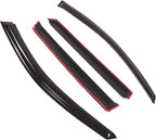 WD2-698 Dark Smoke 4 Pcs Set Window Visor (Outside Mount) Deflector Rain Guard Compatible with 2005-2008 Jaguar Jaguar X-Type Wagon
