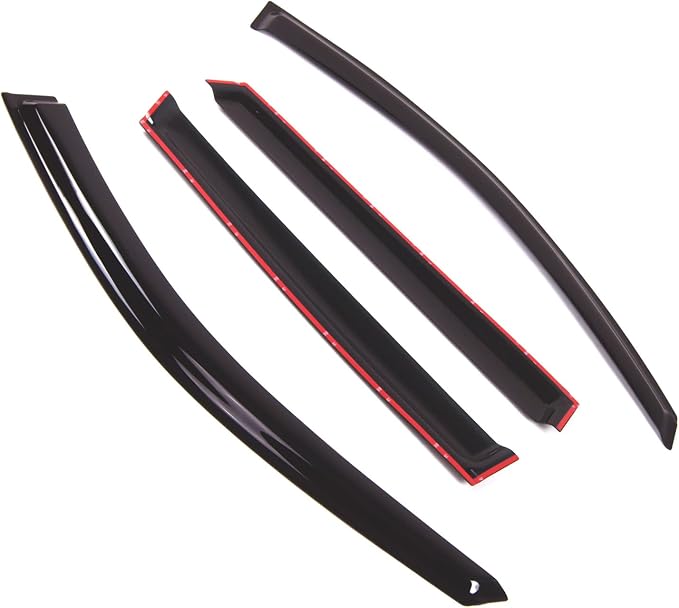 WD2-698 Dark Smoke 4 Pcs Set Window Visor (Outside Mount) Deflector Rain Guard Compatible with 2005-2008 Jaguar Jaguar X-Type Wagon