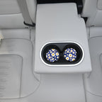 White Flowers Car Coasters for Drinks Absorbent,2 Pack Cup Holders,2.56" Ceramic Stone & Non-Scratch Cork Base Coasters,Auto Accessories for Women & Men.