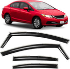 Voron Glass in-Channel Extra Durable Rain Guards for Honda Civic 2012-2015 Sedan, Window Deflectors, Vent Window Visors, 4 Pieces - 200815