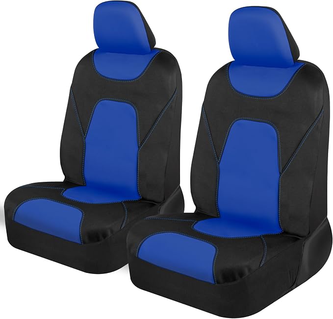 AquaShield Waterproof Front Seat Covers, Blue Seat Covers for Cars – Neoprene Front Car Seats Cover, SUV Seat Covers Protector - Car Interior Cover for Auto, Trucks, & Dog Owners