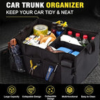 Car Trunk Organizer – Collapsible Multi Compartment Storage Box, Adjustable Automotive Storage Bin for SUV Sedan Truck