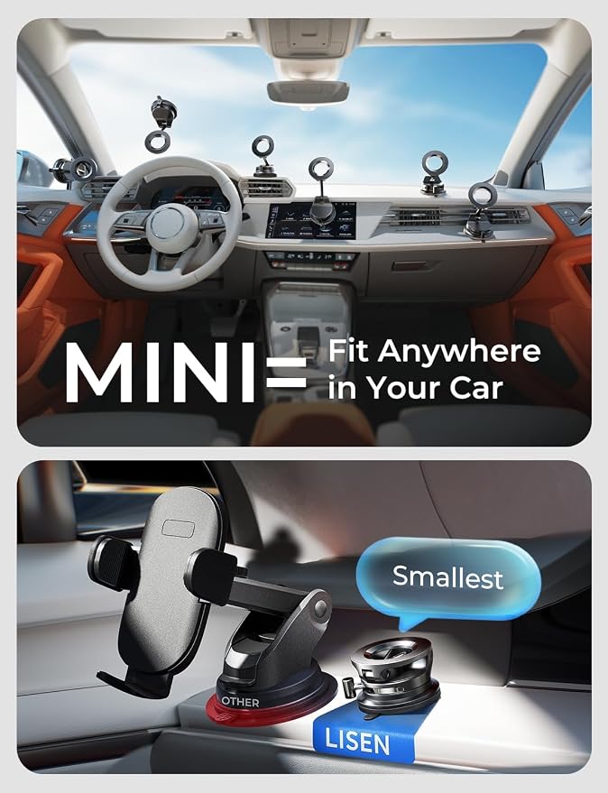 for Magsafe Car Mount, Cell Phone Holders for Your Car, Magnetic Car Accessories for Women Men Jeep Truck, Vacuum Gifts for iPhone 17 Pro Max 16 15 14 13 12, Samsung S25, Pearl White