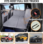 Dog Back Seat Extender for Truck,Truck Seat Cover Back Seat,Dog Hammock for Truck,Pet Seat Covers for Dogs,Hard Bottom Seat Extender for Dogs(Grey,for Full Size Truck)